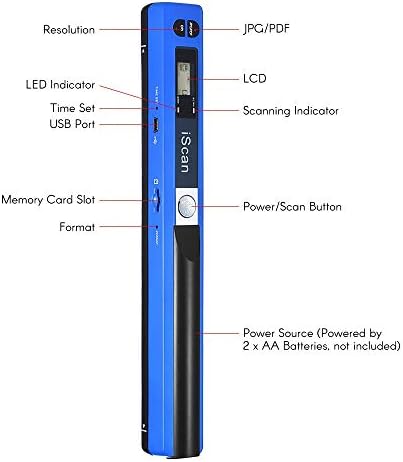 Mgbeauty for Iscan Portable Wand Scanner A4 Скенер за скенер на документи со рачен скенер 900DPI