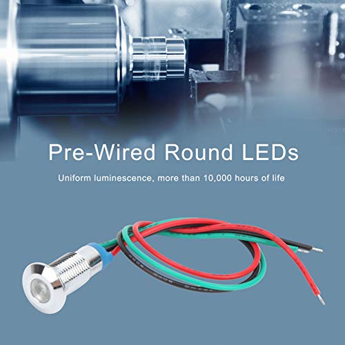 Пред жични тркалезни LED диоди, 4 комплети метални биколорни ламби водоотпорни светла Вообичаена катод 8мм 3 ~ 6V за инструмент за