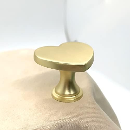 Ldynw 6 парчиња срцеви рачки златни loveубовни копчиња за фиоки за фиоки на вратите на вратите за фустани златни копчиња за кујнските ормани