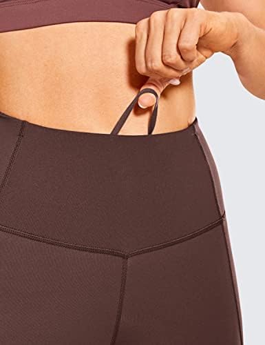 CRZ јога женски голо чувство на тренингот хеланки 25 инчи - високи половини јога панталони со странични џебови атлетски хулахопки за трчање