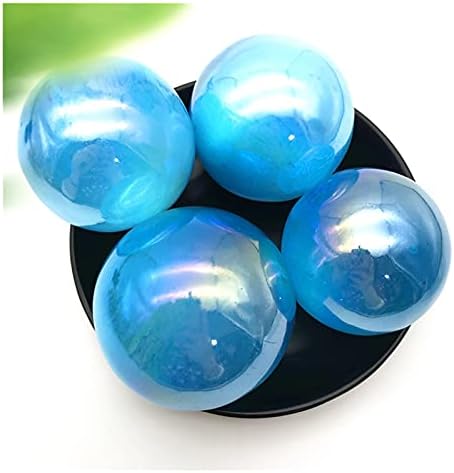 Binnanfang AC216 1PC Природно разнобојно бело селенит топка Електроплетирана аура розова гипс кристална сфера топка декоративни камења и минерали
