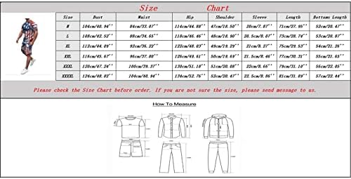 Ruiruilico гроздобер кратки ракави за кратки ракави за мажи 4 -ти јули лето обична маица и шорцеви облеки спортски џогирање костуми Б -