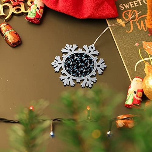 Елен череп и сина пеперутка снегулка приврзоци Божиќ што виси украси Печати украси за Божиќно дрво