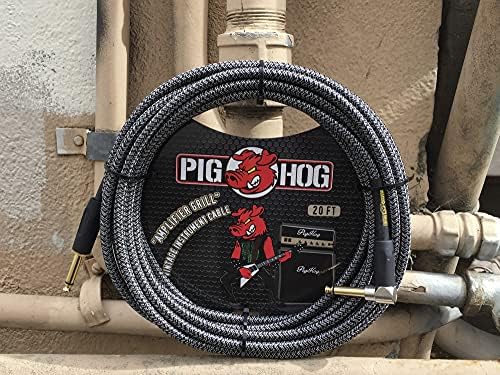 Pig Hog PCH10AGR со десен агол 1/4 до 1/4 Кабел за инструменти за гитара за засилувач на скара, 10 стапки