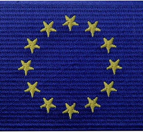 Знаме на Европската унија извезено амблем ЕУ Европа железо на шиење на меѓународно лепенка
