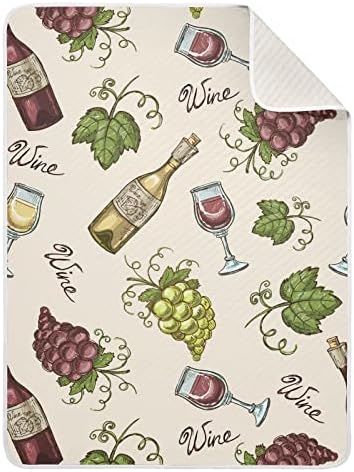 Шишиња за грозје од вина од вина за вина за новороденчиња, примање ќебе, лесен меко висино ќебе за креветчето, шетач, расадници, црвено вино,