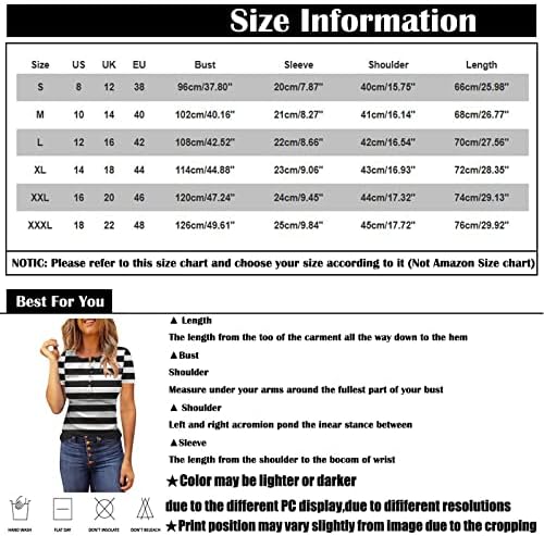 Блузи за жени 2023 лето кратки ракави леопард Хенри копче маици Обичен трендовски елегантен плус големина y2k врвови