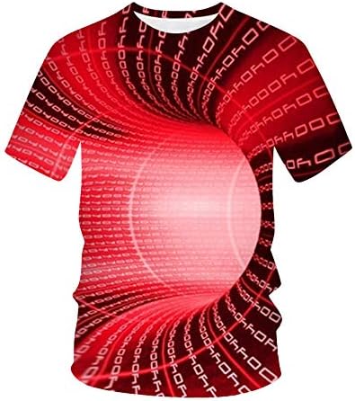 Wytong Unisex 3D печатени тимови летни обични маици со кратки ракави, обичен тенок врвен блуза од вратот О-вратот