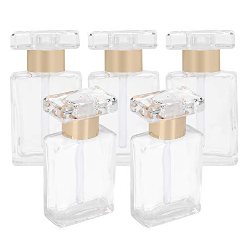 5 парчиња Транспарентно стакло празно есенцијално масло шише со преносно полнење со шише со парфеми со шишиња со шишиња со есенцијално масло