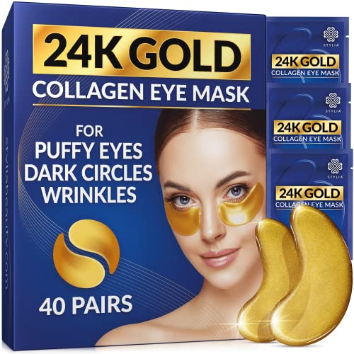 Стилија 30 парчиња 24к злато под маски за очи + 10 маски за брадата