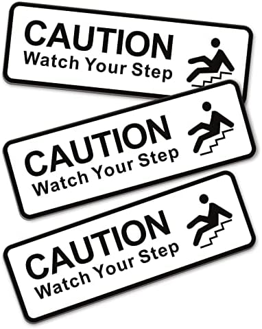 3 Пакувајте претпазливост Гледајте го вашиот чекор знак или подот, знак за безбедност на акрилични, 9 x3 самолепливо, лесно монтирање,