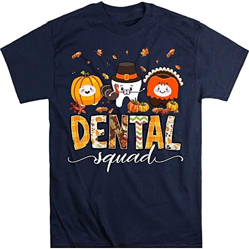 Дентолошка кошула од Thannksgiving, кошула за пад на стоматолошката екипа, кошула од стоматолошка тиква, подарок за стоматолог,