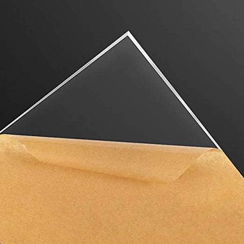 Акрилен лист чист плексиглас, 5 x6 транспарентна пластична плоча од плекси со заштитна хартија за LED светлосна основа, проекти