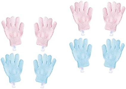 Doitool рачен чистач со целосна прсти на прсти нараквици: богати ракавици за туширање од пенење 2 пара тело бања за капење на ракавици
