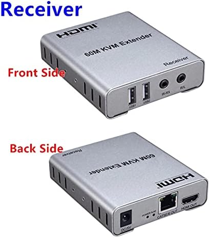 60m USB KVM HDMI Екстендер, со 1080p R/L Аудио ОД CAT5E Cat6 RJ45 Етернет Кабелски Предавател Приемник Аудио Видео Конвертор КОМПЈУТЕР