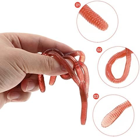 Toyvian 10 парчиња лажни земјотреси пластични животни црви меки затегнати гумени црвенило на земјотреси трик играчка за Ноќта на
