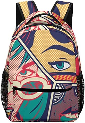Kttytt лаптоп торба патувања ранец за жени графити ретро игла за девојчиња стилски случајни торбички торбички училиште ранец