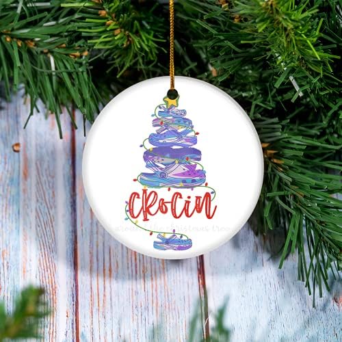 Смешен Божиќен украс - Кроцин околу елката Смешен Божиќ украс - керамички Божиќен украс, украс за празници, подарок за чување,