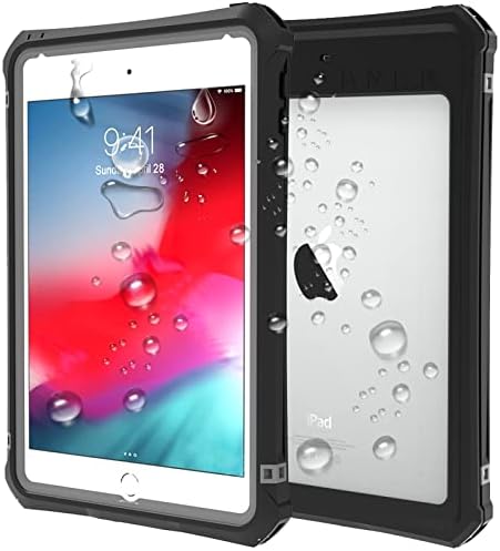 Водоотпорен случај за нов iPad Mini 5 2019/Mini 4 2015, Заштитно куќиште со вода што е докажано со вода со вграден филм, ShockProof Dropproof