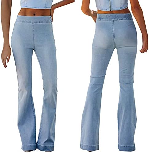 Womenенски половината со високи патенти со панталони панталони панталони жени плус големина тенок еласти фармерки тексас панталони женски