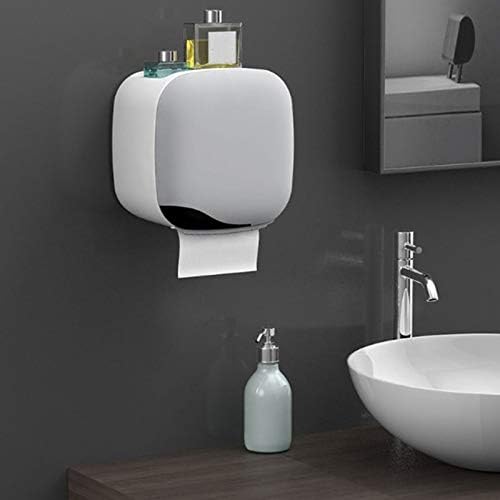 Zheinj wallид монтиран тоалетен држач за тоалети, кутија за водоотпорна тоалетна хартиена кутија ролна хартиена цевка