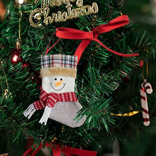 Кристални мониста со солзи, Божиќни чорапи, висат чорапи за камин декор, чорап торбичка торба торбичка торбичка со Дедо Мраз со Дедо Мраз
