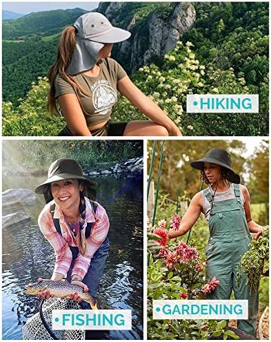 Широк облик UPF 50+ пешачење риболов градинарски капа со капаче од вратот, заштита на отворено сафари капи за жени најлон
