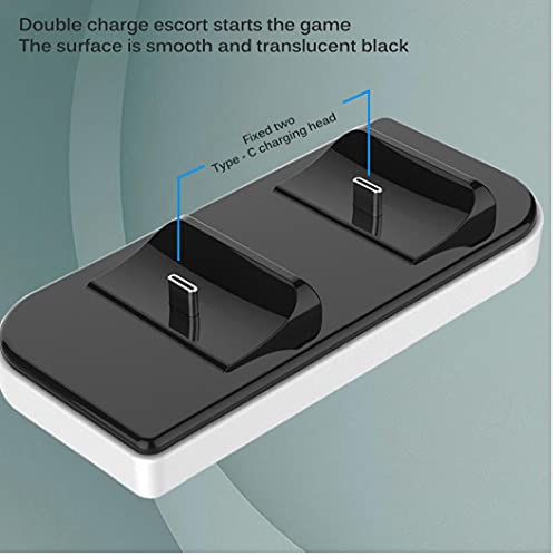 Полнач за налепници на срцеви за полнач за двојни седишта PS5 Двоен седиште за полнење на интерфејс со USB кабел