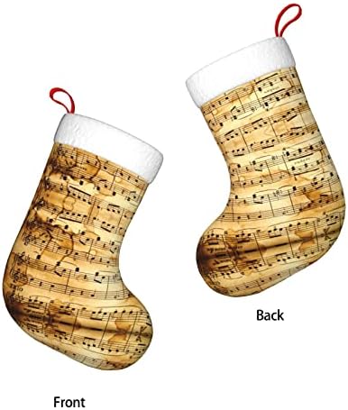 Музичка белешка PrintPersonalized Божиќни чорапи за украси за Божиќни забави за домашен одмор