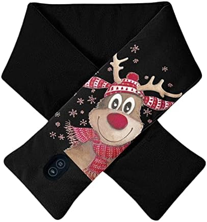 Интелигентна шамија за греење USB Електрично загревање Топло удобно Божиќно печатење на вратот Природна коса свилена шал