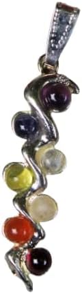 Хиџет Гуржозен метал Седум Чакра Пендант Чакра Балансирајќи камен накит за унисекс, мажи или жени