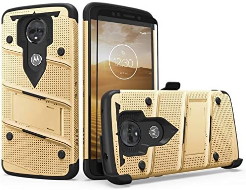 Зизо Болт серија Motorola Moto E5 Supra Case Case Clote тестиран со затегнати стаклени екрани за заштита на екранот Е5 плус злато