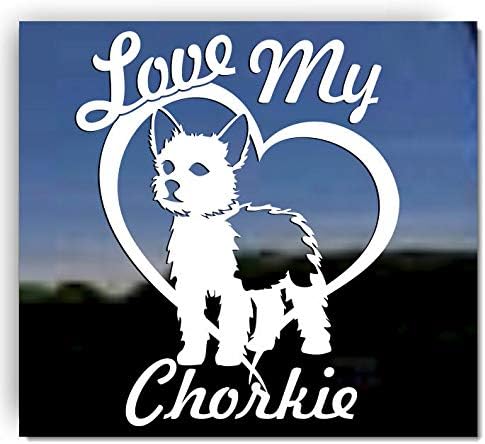 Сакај го мојот Чорки | NickerStickers® Винил Чихуахуа Јорки мешавина на налепница за кучиња