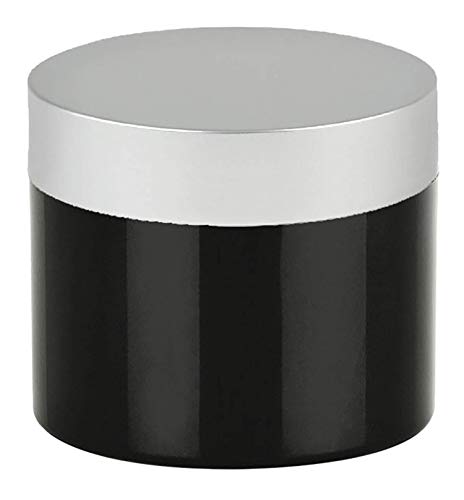 Гранд парфими 4 мл, празна црна пластична тегла со дополнителни високи мат сребрени метални капаци! Одлично за DIY проекти, дом, кујна и градина,
