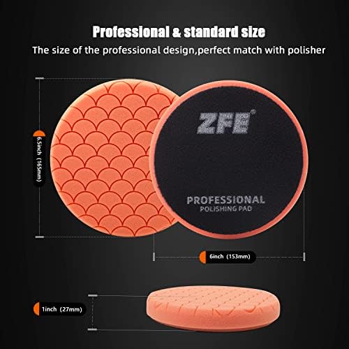 Полки за полирање на ZFE, 7 п.п. 6,5 инчи лице за 6 -инчен 150мм, соединение на плочата за подготовка на сунѓер, сечење на подлога