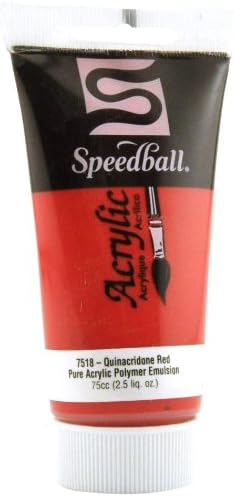 Speedball 7509 акрилна боја - архивски квалитет, АП сертифициран, изработен во САД - 2,5 fl Oz, Cadmium Porand Hue