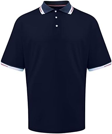 Машки голф кошули со кратки ракави суво фит поло маички мода цврста боја на отворено спортски маици блуза за мажи