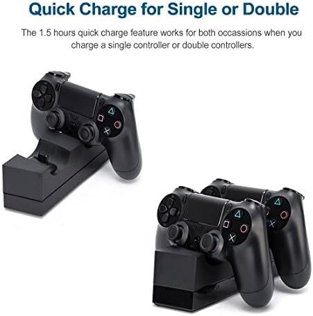 Опард ПС4 Контролер Полнач Станица 1.5 Часа Брзо Полнење Dualshock Полнење Приклучок ЗА SONY PlayStation PS4 / PS4 Слим/ PS4 Pro