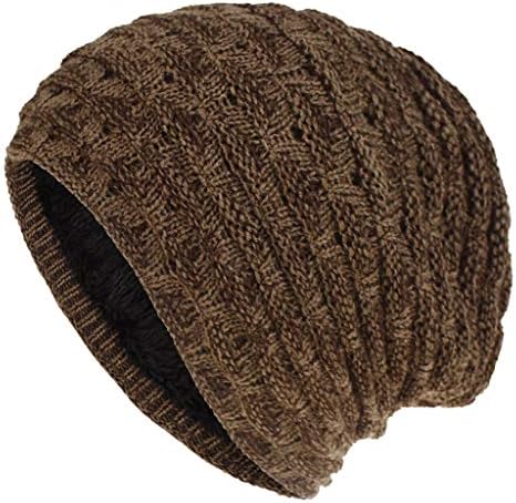 Womenените мажи скијаат плишани модни глави капачиња Зимски памук слабиот задебелен капа топол бучен кабел плетени капи.