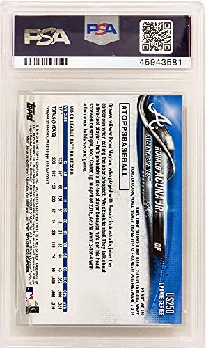 Роналд Акуна 2018 Ажурирање на Бејзбол US250 RC RC Dokie Card - PSA 10 Gem Mint