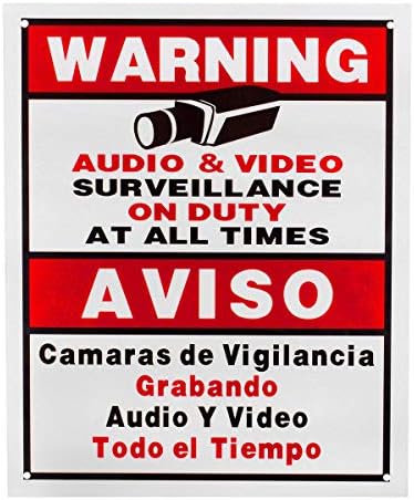 ЕВЕРТЕХ безбедносно предупредување Аудио и видео надзор на должност во сите времиња потпишете налепница CCTV видео надзор Предупредувачки знак