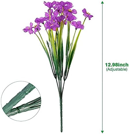 Сатефело 20 Снопови Вештачко Цвеќе На Отворено, Лажен Цвет Отпорен НА УВ со Пластични Растенија Вештачки Свилен Цвет За Надворешна Декорација