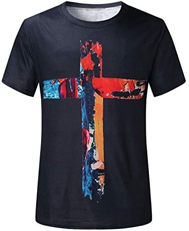 XXBR војник со кратки ракави маици за мажи, есенска улична вера Исус крст лав тигар печатење вежба за атлетика атлетики врвови врвови