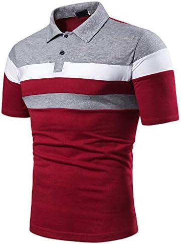 Мода за салата за салата кошули машки обични скут, тенок кратки ракави, маичка со маица Топ класичен тенок фит графичка блуза