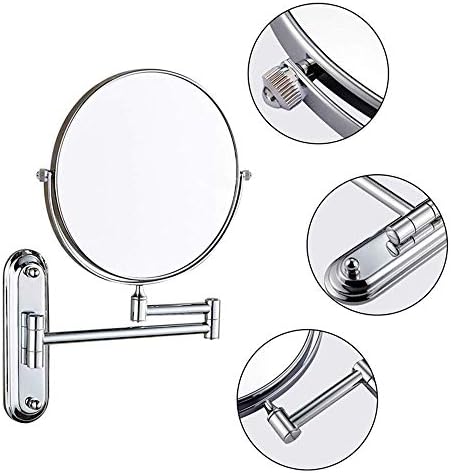 Lianxiao - огледала за шминка за бања, месинг од месинг со двојно 360 ° вртење на вртење на суета за бричење на проширување на прилагодливо