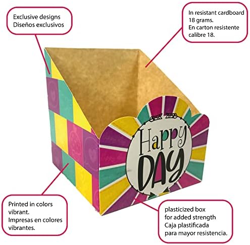 Gotittas - пакет од 12 шарени кутии за забави, кутии за изненадување, кутии за фаворизи, кутии со бонбони, колачиња, занаети, пуканки, централни