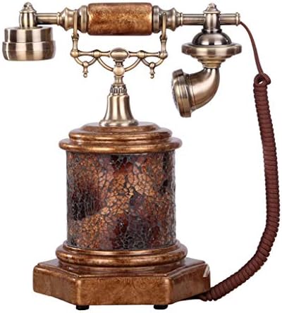 Антички декоративен телефон XJJZS, телефонска фиксна мода креативна канцеларија фиксна европска античка ретро смола Телефон