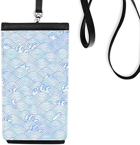 Геометрија Сини бранови шема Јапонија Телефонска чанта што виси мобилна торбичка со црн џеб