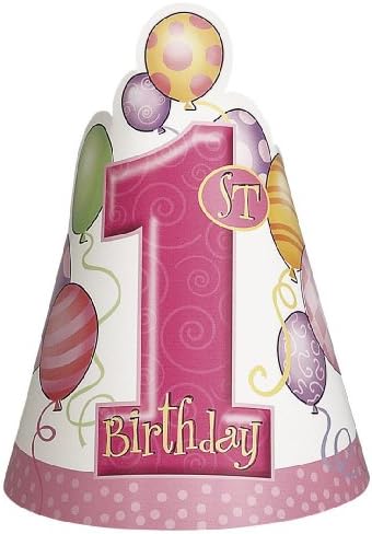 1-ви Балони Роденден Висок Стол Комплет-Розова, 4 Парчиња