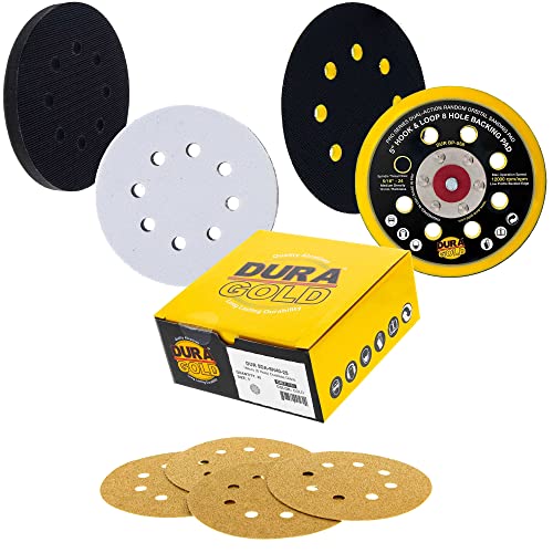 Dura -Gold 5 Дискови за пескарење - 40 решетки, кука и јамка DA Подлога за поддршка и подлога за интерфејс за мека густина